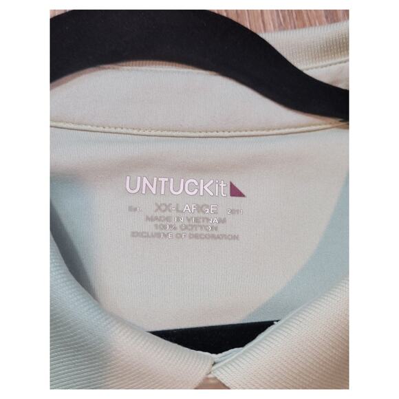 UNTUCKit Sawyer Green Polo Shirt Sz XXL Men's‎ Short Sleeve Geometric - Picture 2 of 11